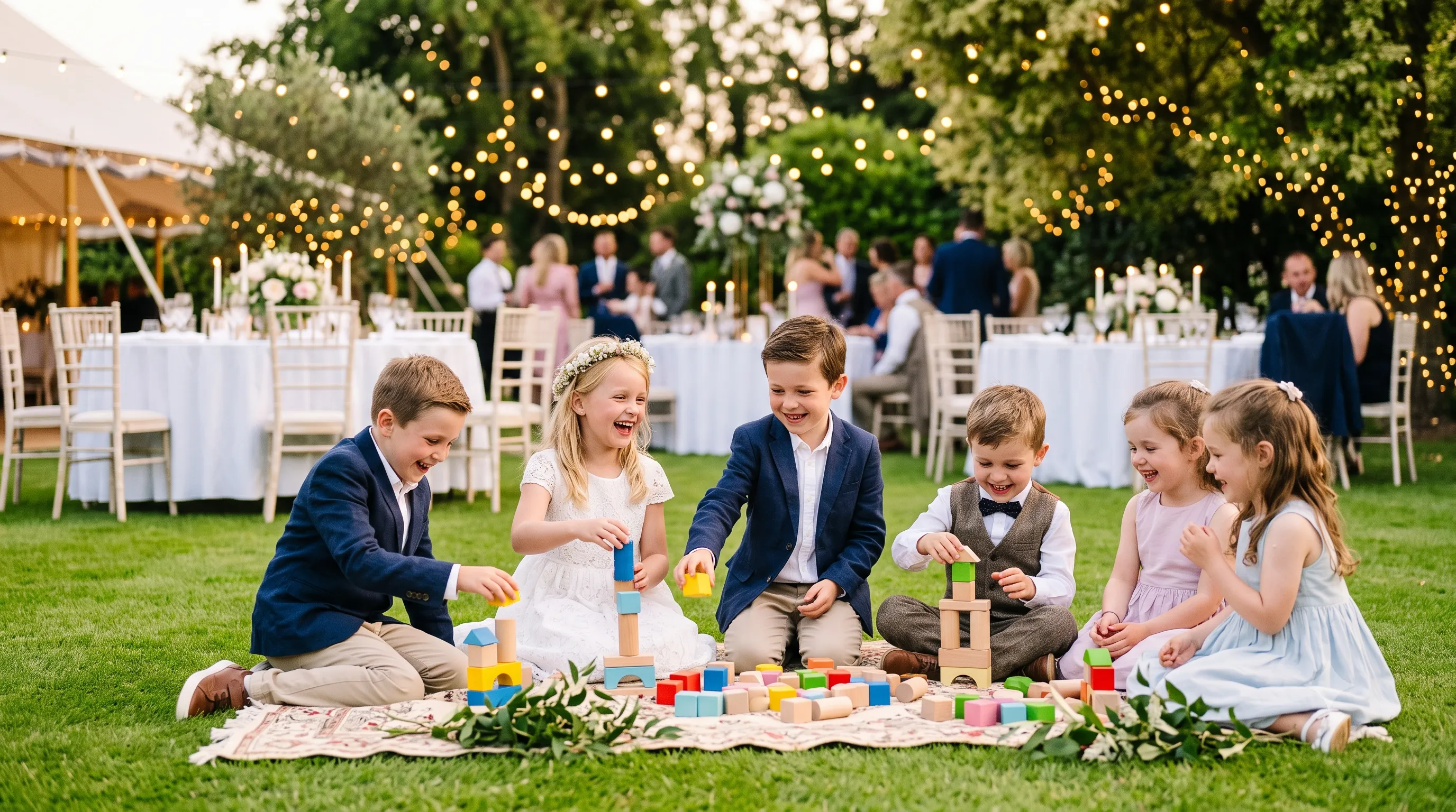 Bambini che giocano al matrimonio